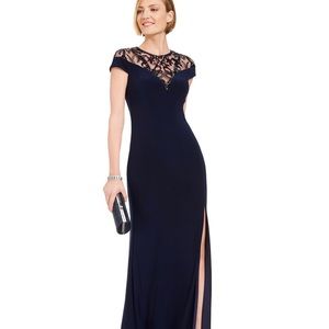 Adrianna Papell Illusion Slit Gown